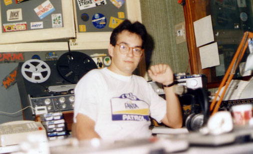 Chema Bazán on air in 1987